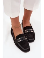 Mokasyny Loafersy Damskie Z Ozdobnym Elementem Czarne Evelora Mokasyny Loafersy Damskie Z Ozdobnym Elementem Czarne Evelora