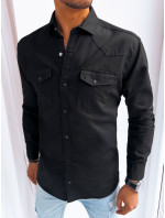Pánska čierna džínsová košeľa Dstreet DX2474