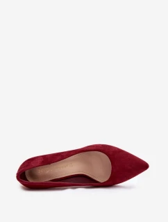 Dámske semišové lodičky na podpätku Sergio Leone - bordová