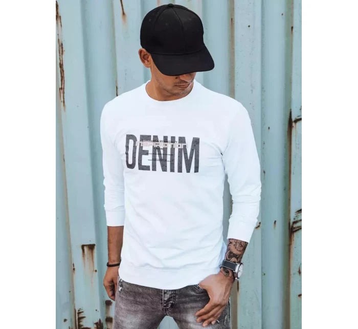 Pánská bílá mikina s potiskem Dstreet model 21966040 - FashionStreet