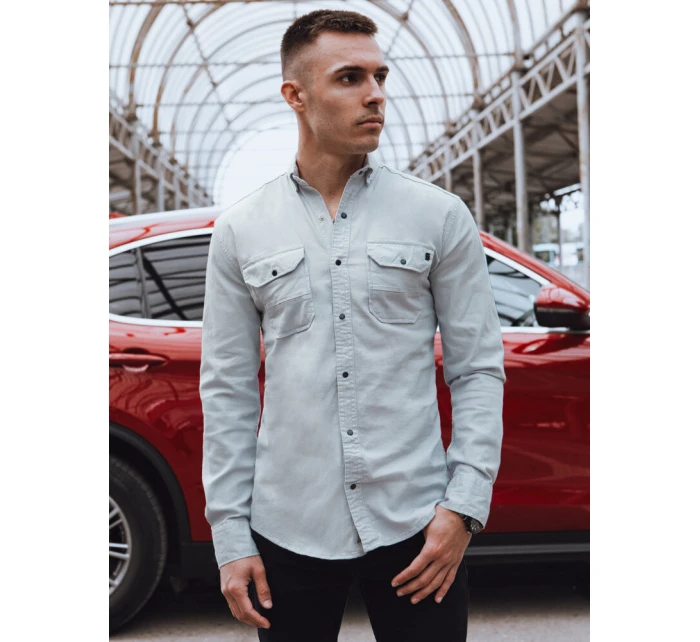 Pánská šedá džínová košile Dstreet model 21977133 - FashionStreet