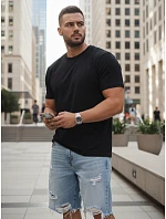 Pánske klasické čierne tričko FashionStreet RY5671