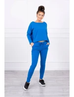 Souprava s oversize halenkou chrpově modré barvy Souprava s oversize halenkou chrpově modré barvy