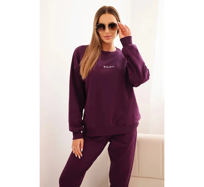 Dámska bavlnená súprava s potlačou Minimal plum Dámska bavlnená súprava s potlačou Minimal plum