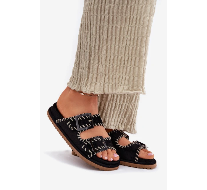 Dámské Pantofle S Přezkami A Dekorativním Černé model 21696576 - Boto Dámské Pantofle S Přezkami A Dekorativním Černé model 21696576 - Boto