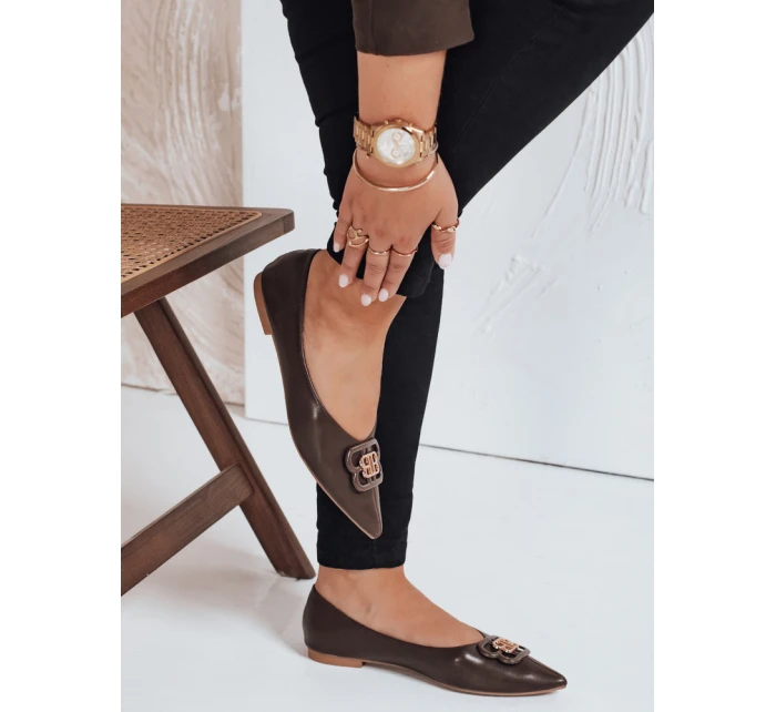 FashionStreet hnedé dámske baleríny ZY1061 FashionStreet hnedé dámske baleríny ZY1061