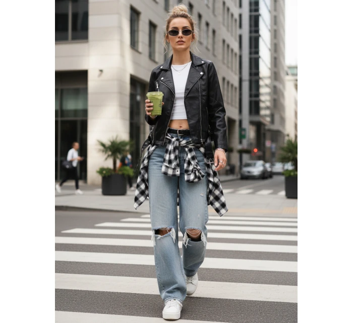 Dámská kožená bunda ramones černá Dstreet model 21995864 - FashionStreet