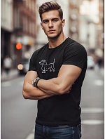 Tshirt męski z nadrukiem czarny model 22182543 - FashionStreet Tshirt męski z nadrukiem czarny model 22182543 - FashionStreet
