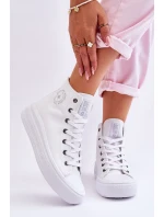 Damskie Wysokie Trampki Materiałowe Big Star LL274A183 Białe