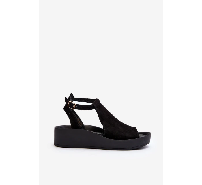 model 21646128 Dámské sandály z semiše Černé - Zazoo