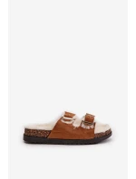 Dámské Pantofle S Přezkami A Kožíškem Camel model 21670224 - Boto Dámské Pantofle S Přezkami A Kožíškem Camel model 21670224 - Boto