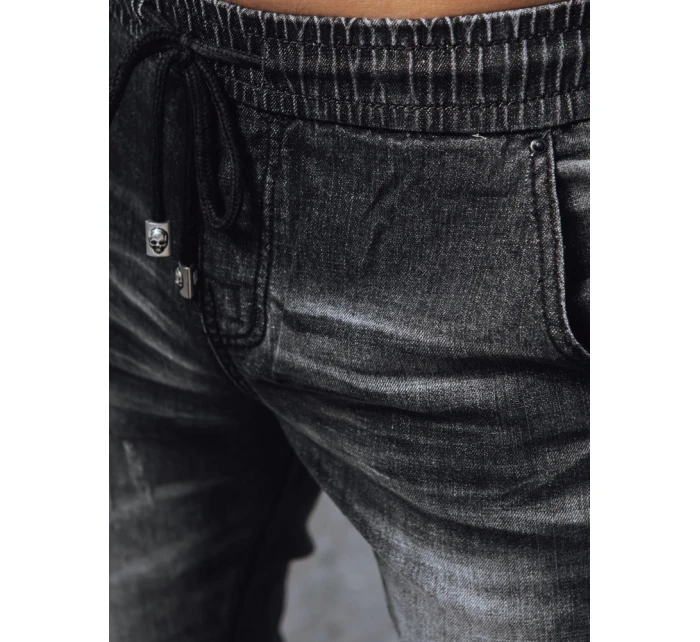 Pánske džínsové nohavice jogger čierne FashionStreet UX4038