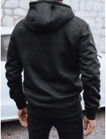 Pánska zateplená mikina s potlačou čierna FashionStreet BX5916 Pánska zateplená mikina s potlačou čierna FashionStreet BX5916