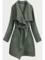 Minimalistický dámsky khaki kabát (747art)