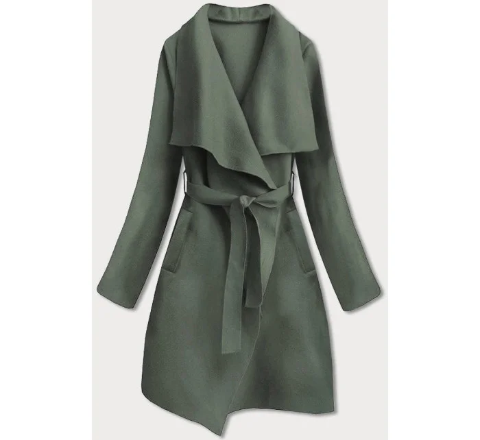 Minimalistický dámsky khaki kabát (747art)