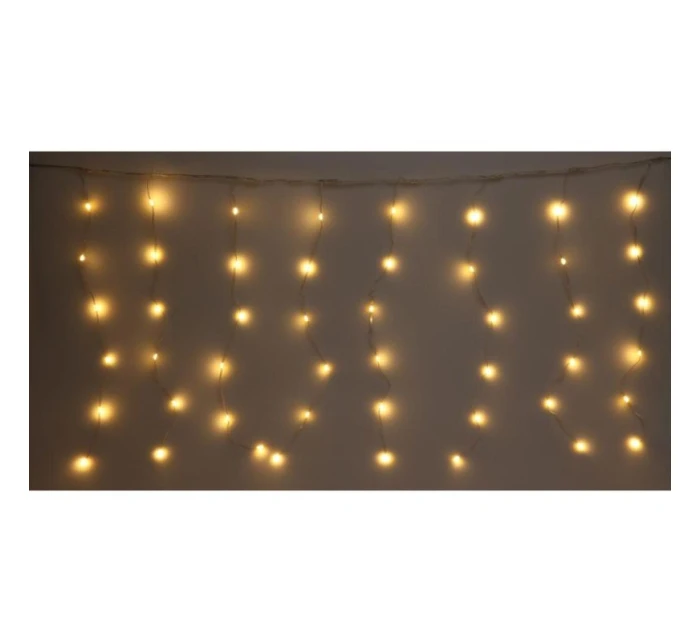 VIANOČNÉ STROMČEKY VONKAJŠIE/VNÚTORNÉ SVETELNÉ ZÁVESY 400 LED WW 200X200CM S DIAĽKOVÝM OVLÁDANÍM TEPLÁ BIELA