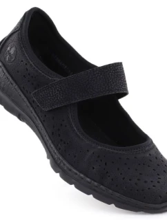 Dámske čierne topánky Rieker na suchý zips N4299-00