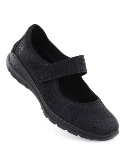 Dámské černé polobotky na suchý zip model 21910617 - Rieker