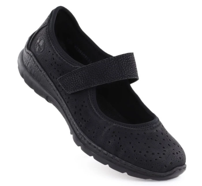 Dámské černé polobotky na suchý zip model 21910617 - Rieker