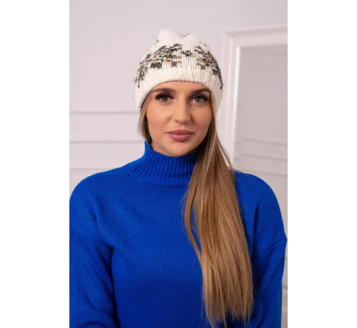 Dámska čiapka Florence K350 ecru+khaki