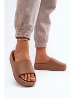 Damskie Klapki Na Grubej Podeszwie Brązowe Oreithano Damskie Klapki Na Grubej Podeszwie Brązowe Oreithano