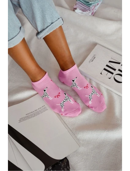 Skarpetki Stopki Damskie Dalmatyńczyk Różowe