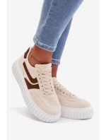 Dámské tenisky na platformě s eko béžové model 21997803 - Boto