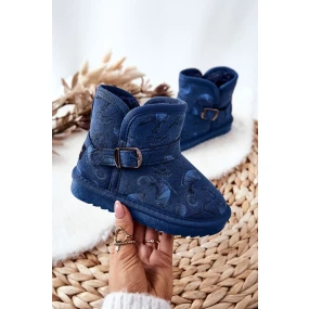Dětské Kotníkové Boty Sněhule s Kožešinou Tmavě Modrá model 19952599 - Kesi