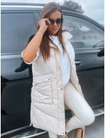 Dámská prošívaná vesta ecru Dstreet model 21965432 - FashionStreet
