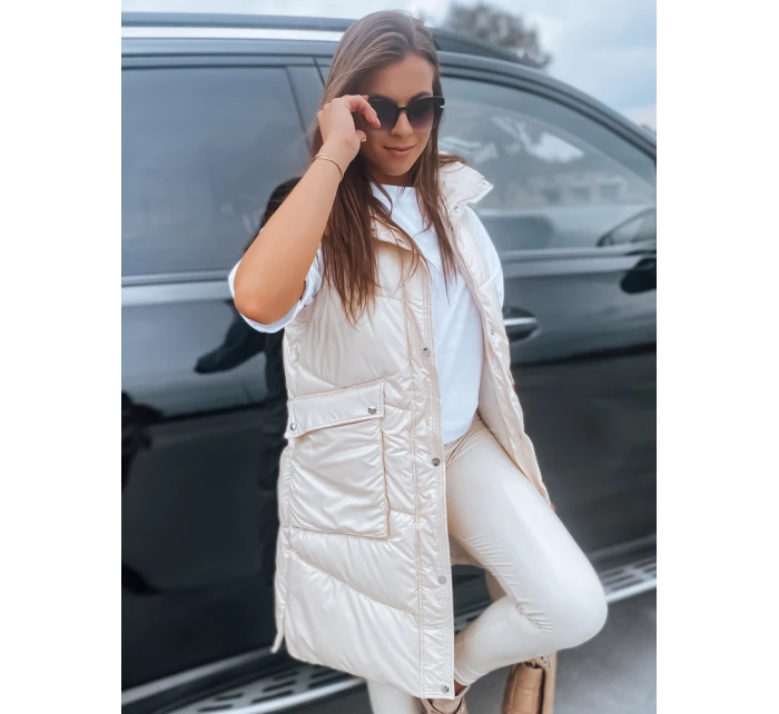 Dámská prošívaná vesta ecru Dstreet model 21965432 - FashionStreet