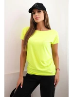 Dámska bavlnená blúzka s krátkym rukávom Neon Yellow