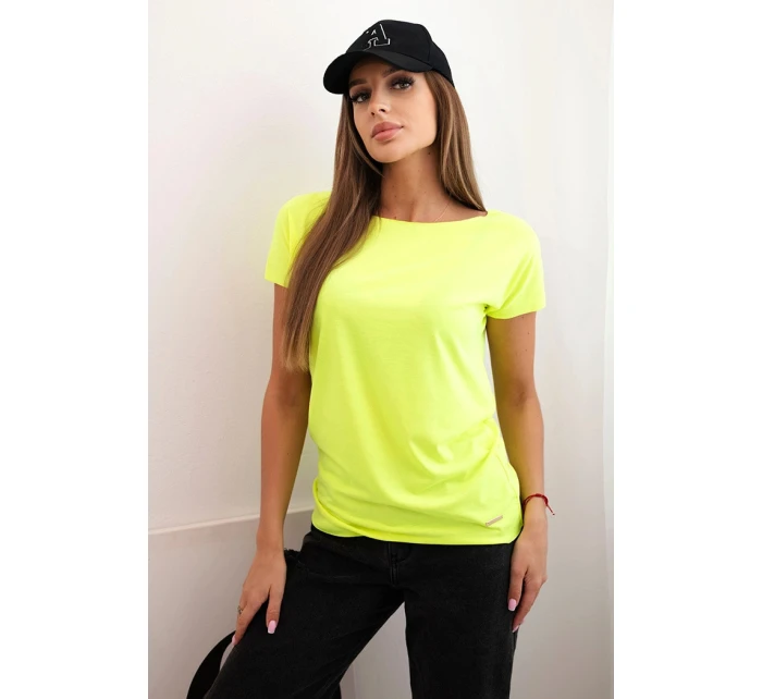 Dámska bavlnená blúzka s krátkym rukávom Neon Yellow