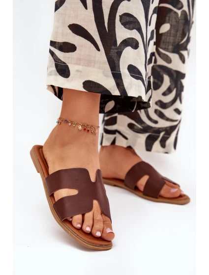 Dámské Plné Sandály S Tmavě Hnědé model 21704396 - Boto Dámské Plné Sandály S Tmavě Hnědé model 21704396 - Boto