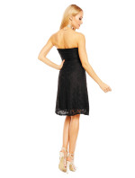 Společenské dámské šaty krajkové bez ramínek černé - Černá - MAYAADI