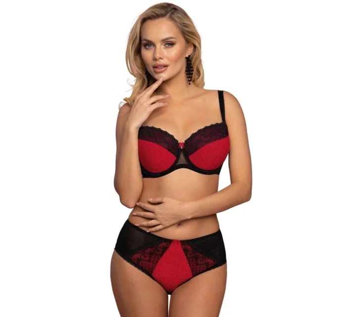 Dámska podprsenka VB-446 Tmavo červená s čiernou - Vena