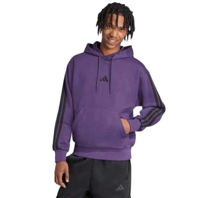 Pánská mikina Essentials 3Stripes Fleece fialová model 21342886 pánská - ADIDAS