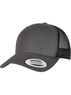 Flexfit 6606/6606T 6-panelová vintage čiapka „Trucker“ 55.6606 antracitová/čierna