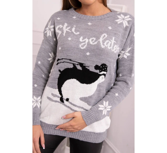 Svetr s vánočním motivem šedý Svetr s vánočním motivem šedý