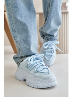 Sneakersy Damskie Na Masywnej Podeszwie Niebieskie Nevela