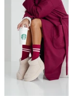 Dámské ponožky model 21679121 s pruhy bordové - Milena
