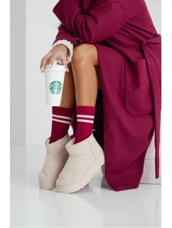 Dámské ponožky model 21679121 s pruhy bordové - Milena