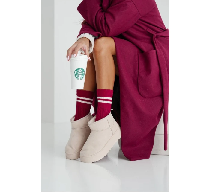 Dámské ponožky model 21679121 s pruhy bordové - Milena