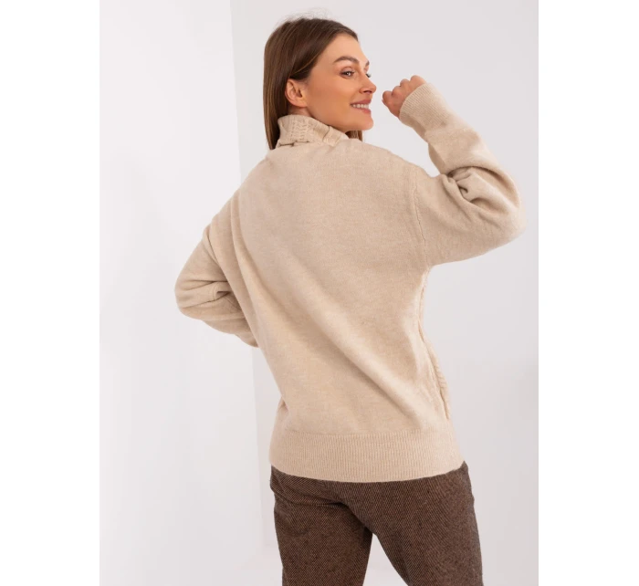 Sweter AT SW model 19157893 beżowy - FPrice Sweter AT SW model 19157893 beżowy - FPrice