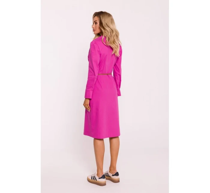 model 20476079 Košilové šaty s páskem růžové - Moe