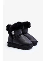 Černé Bessie Zateplené Sněhule S Kožešinou Černé Bessie Zateplené Sněhule S Kožešinou