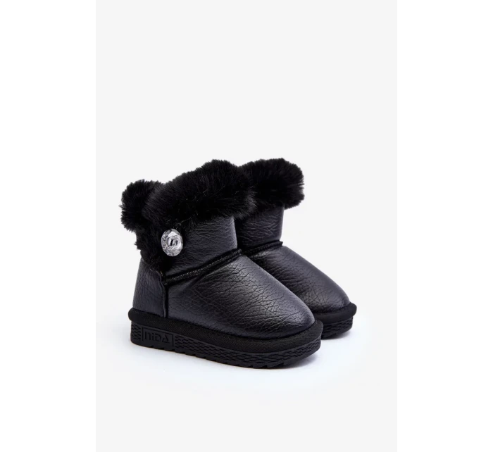 Černé Bessie Zateplené Sněhule S Kožešinou Černé Bessie Zateplené Sněhule S Kožešinou