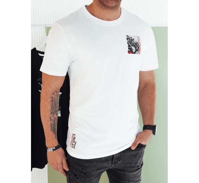 Pánské bílé tričko s potiskem Dstreet model 21975011 - FashionStreet Pánské bílé tričko s potiskem Dstreet model 21975011 - FashionStreet