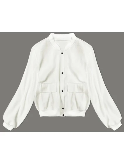 Vlněná bunda typu "bomber" v barvě ecru model 19742928 - MADE IN ITALY Vlněná bunda typu "bomber" v barvě ecru model 19742928 - MADE IN ITALY