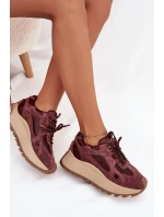 Kožené Sneakersy Na Platformě Dámské Big Star model 21705723 HIPOLY SYSTEM Bordové - Big Star Shoes