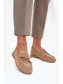 Polobotky Mokasíny Dámské Ploché Béžové model 21709705 - Boto